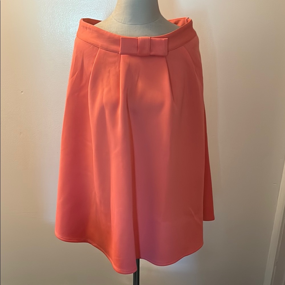 Catherine Malandrino Orange A-Line Pleated Skirt size 8